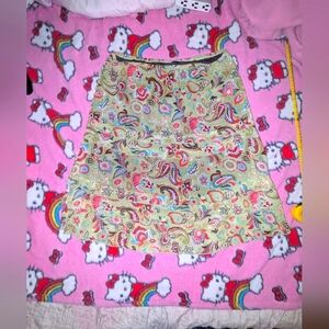 Y2K Paisley Layered Skirt
